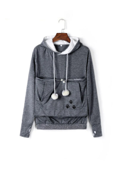 Cozy and stylish women's hoodies with a pet pocket for carrying your cat or keeping your hands warm during the winter.