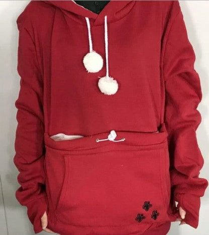 Cozy and stylish women's hoodies with a pet pocket for carrying your cat or keeping your hands warm during the winter.