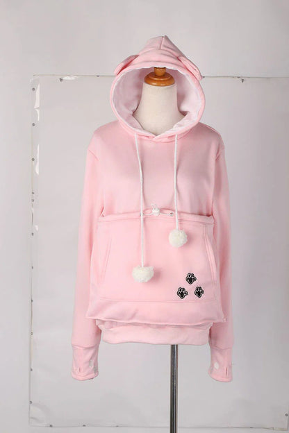 Cozy and stylish women's hoodies with a pet pocket for carrying your cat or keeping your hands warm during the winter.