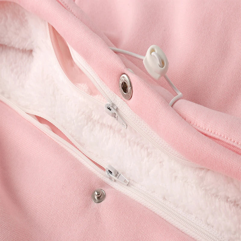 Cozy and stylish women's hoodies with a pet pocket for carrying your cat or keeping your hands warm during the winter.