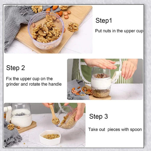 Manual Hand Nut Chopper - Peanut Grinder for Kitchen, a compact and efficient tool for quickly chopping various nuts
