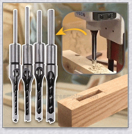 Premium high-speed steel square hole mortiser drill bit for precision woodworking, construction, and renovation tasks