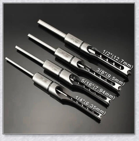 Premium high-speed steel square hole mortiser drill bit for precision woodworking, construction, and renovation tasks