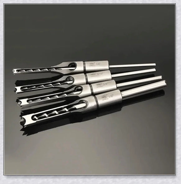 Premium high-speed steel square hole mortiser drill bit for precision woodworking, construction, and renovation tasks