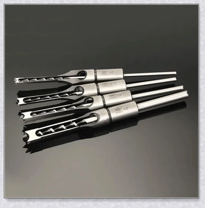 Premium high-speed steel square hole mortiser drill bit for precision woodworking, construction, and renovation tasks