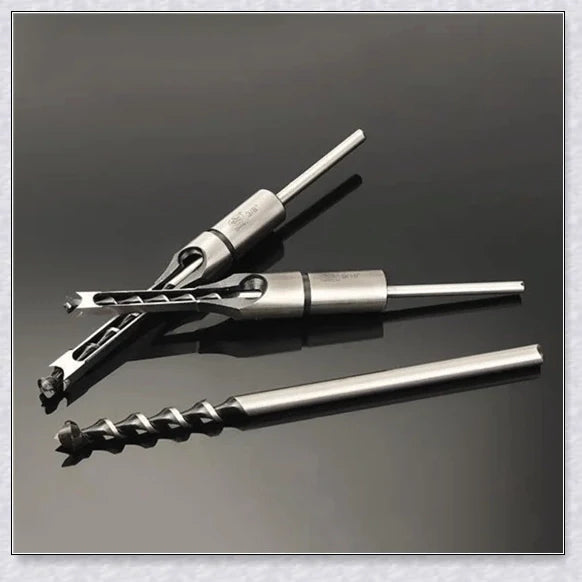 Premium high-speed steel square hole mortiser drill bit for precision woodworking, construction, and renovation tasks