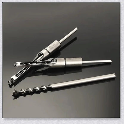 Premium high-speed steel square hole mortiser drill bit for precision woodworking, construction, and renovation tasks