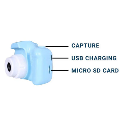 Digital Retro Camera and Recorder with 2-inch screen, 1080p video, and multicolor retro design