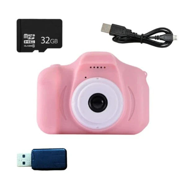 Digital Retro Camera and Recorder with 2-inch screen, 1080p video, and multicolor retro design