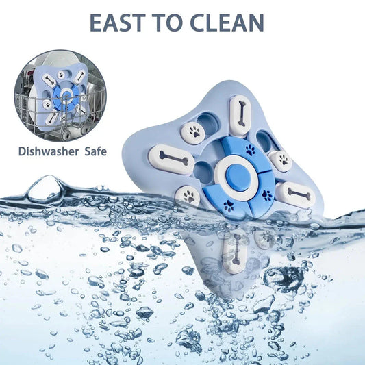 Interactive Squeaky Dog Puzzle Toy with treat dispensing and sound enrichment features for mental stimulation and playtime fun