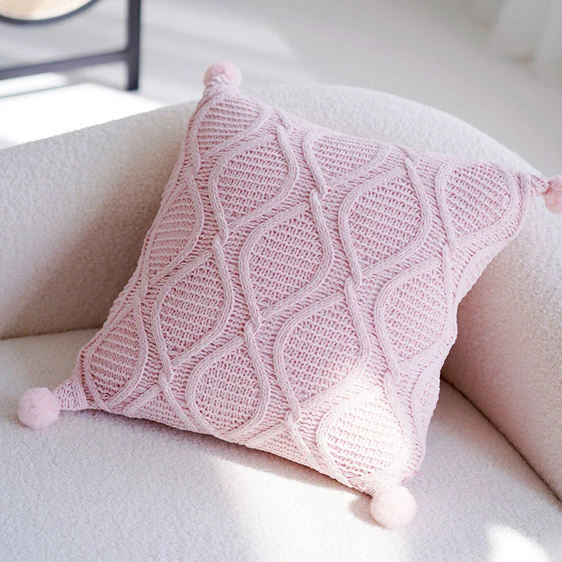 A cream-colored, plush cushion with a cute girl design, perfect for use as a headboard, pillow, or accent piece in a modern, stylish bedroom or living room.