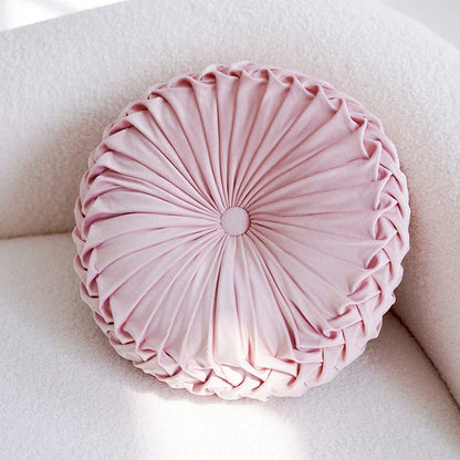 A cream-colored, plush cushion with a cute girl design, perfect for use as a headboard, pillow, or accent piece in a modern, stylish bedroom or living room.