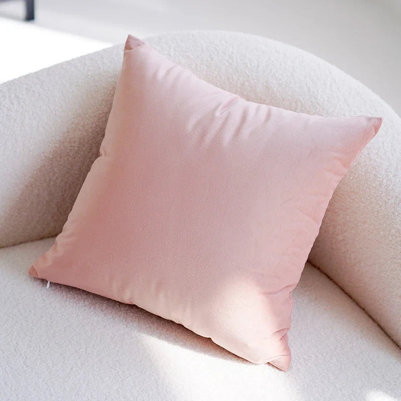A cream-colored, plush cushion with a cute girl design, perfect for use as a headboard, pillow, or accent piece in a modern, stylish bedroom or living room.