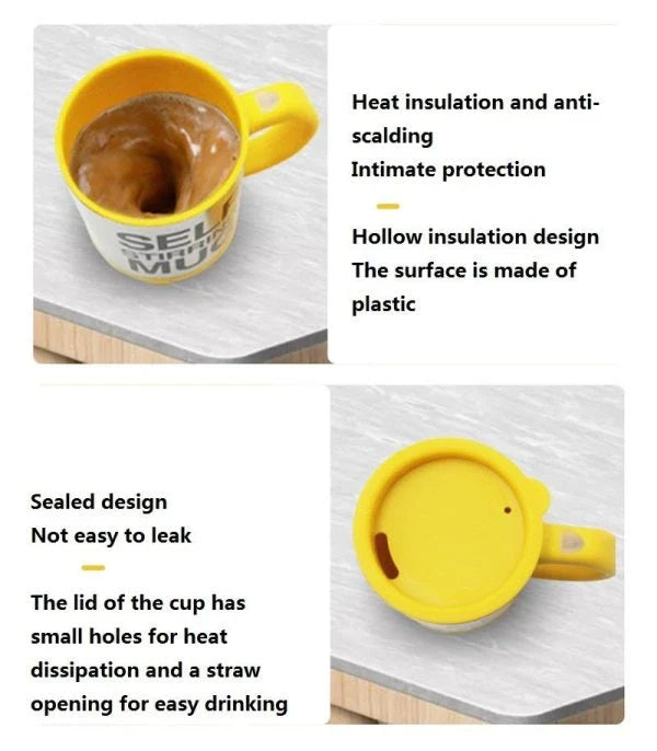 Automatic Lazy Self Stirring Magnetic Mug made of 304 stainless steel for convenient coffee and milk mixing