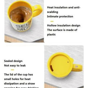 Automatic Lazy Self Stirring Magnetic Mug made of 304 stainless steel for convenient coffee and milk mixing