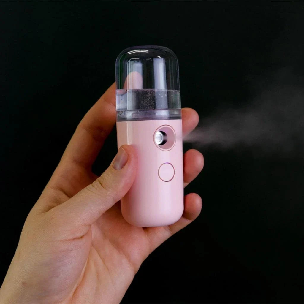 Nano Anti-Aging and Hydrating Facial Sprayer - Compact, Rechargeable Skin Care Device with Sanitizing Capabilities