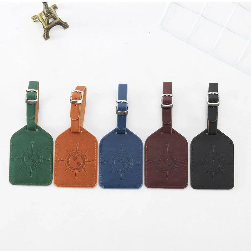 Hhomeenjoy  Compass Leather Luggage Tag
