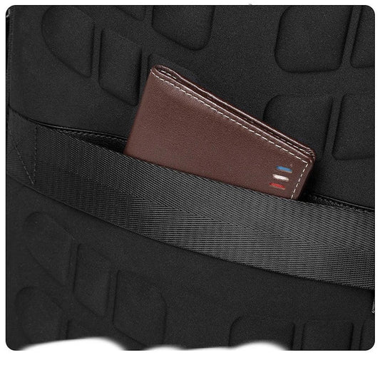 Men's Large Capacity Business Travel Waterproof Rucksack with Oxford cloth construction and air pillow belt system