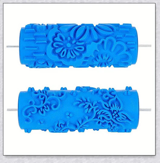 Rubber Roller Brush Tool Set for creating 3D pattern wallpaper designs on walls, furniture, and more