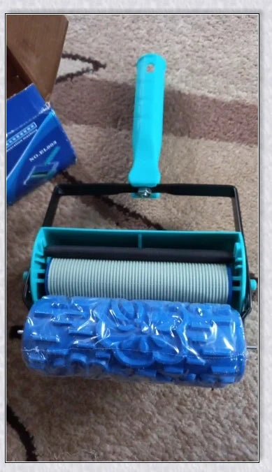 Rubber Roller Brush Tool Set for creating 3D pattern wallpaper designs on walls, furniture, and more