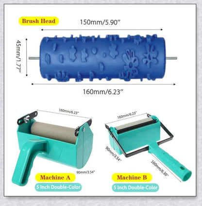 Rubber Roller Brush Tool Set for creating 3D pattern wallpaper designs on walls, furniture, and more