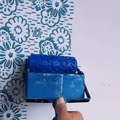 Rubber Roller Brush Tool Set for creating 3D pattern wallpaper designs on walls, furniture, and more