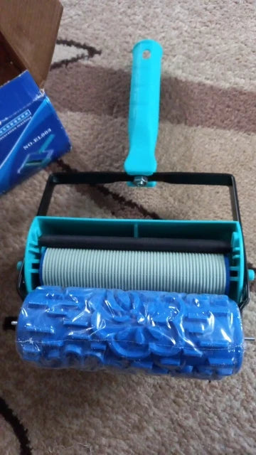 Rubber Roller Brush Tool Set for creating 3D pattern wallpaper designs on walls, furniture, and more