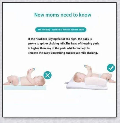 Newborn Baby Sleep Fixed Position & Anti Roll Pillow with breathable mesh and air vent bumpers for comfortable and safe sleep