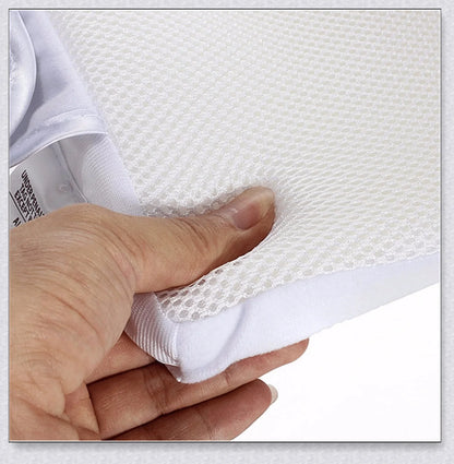 Newborn Baby Sleep Fixed Position & Anti Roll Pillow with breathable mesh and air vent bumpers for comfortable and safe sleep