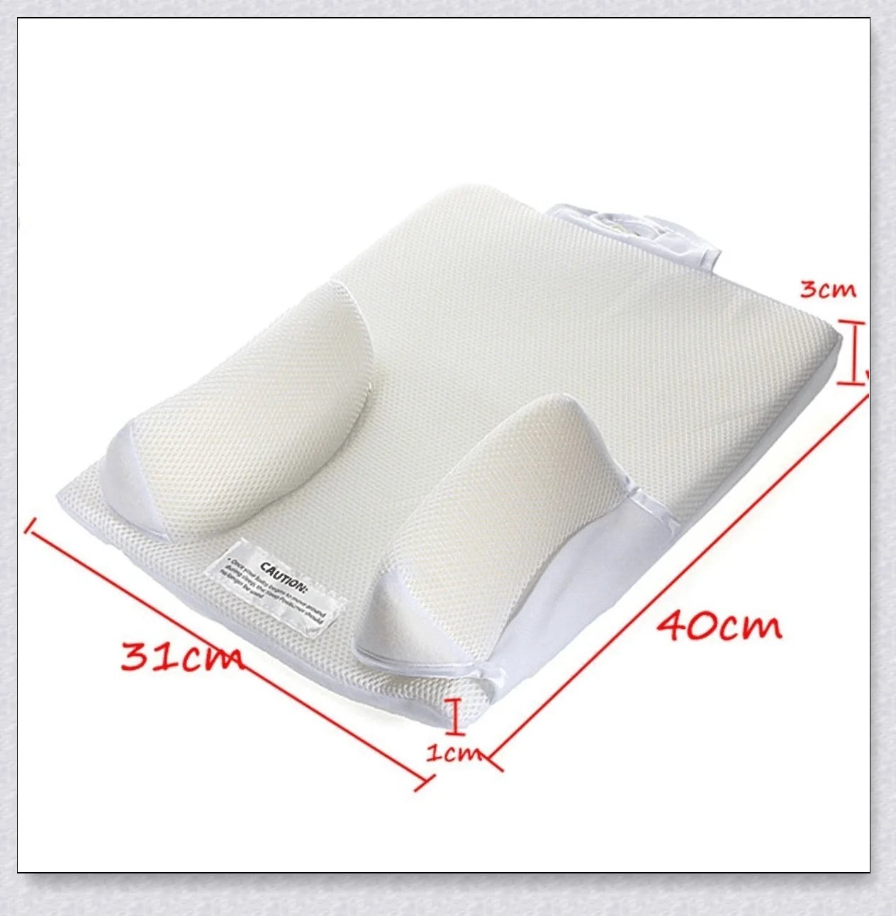 Newborn Baby Sleep Fixed Position & Anti Roll Pillow with breathable mesh and air vent bumpers for comfortable and safe sleep