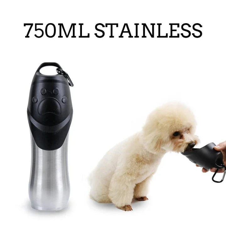 Portable Lock Design Paw Print Travel Dog Water Bottle with 750ml capacity and stylish paw print design