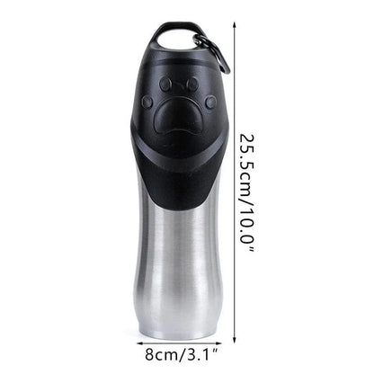 Portable Lock Design Paw Print Travel Dog Water Bottle with 750ml capacity and stylish paw print design