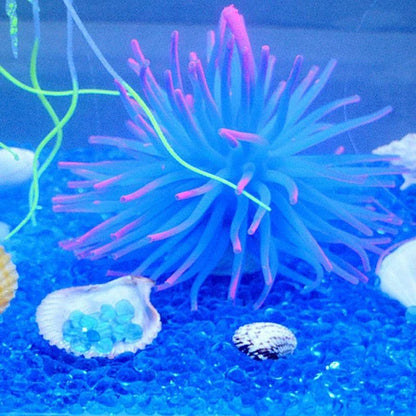 Premium blue gravel for aquarium decoration, featuring vibrant shades and a smooth texture to create a serene and calming underwater environment.