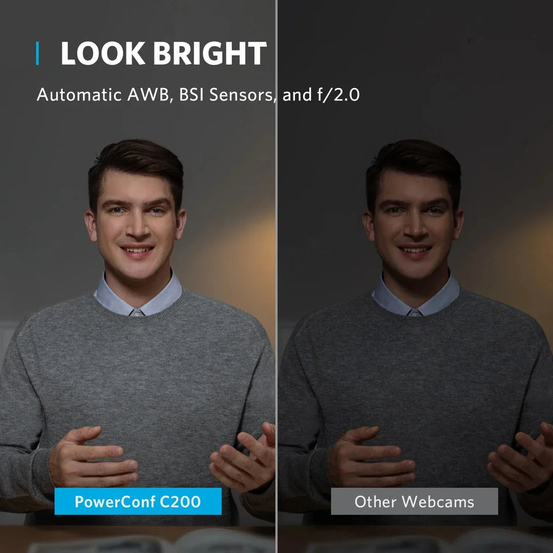 2K Ultra HD webcam with noise-cancelling microphones and privacy cover for professional-grade video conferencing