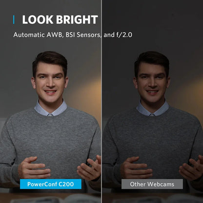 2K Ultra HD webcam with noise-cancelling microphones and privacy cover for professional-grade video conferencing