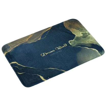 Absorbent bathroom mat with flannel surface and non-slip bottom, providing comfort and safety for bathroom floors