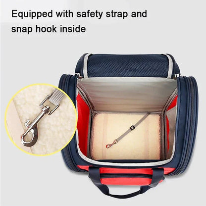 A stylish and functional pet backpack made of eco-friendly materials, designed for comfortable and secure travel with your furry companion.