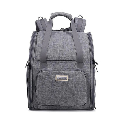 A stylish and functional pet backpack made of eco-friendly materials, designed for comfortable and secure travel with your furry companion.
