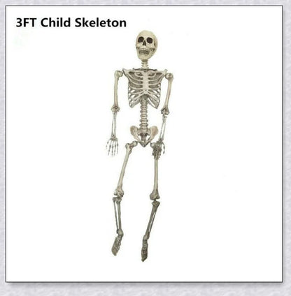 Lifelike 5-foot Halloween skeleton decoration with realistic bone-like finish and flexible joints for customizable spooky poses