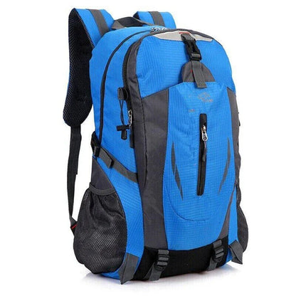 Premium 40L waterproof backpack with adjustable straps, side pockets, and breathable mesh back for outdoor adventures