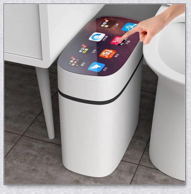 Smart Trash Can with Automatic Lid, Waterproof, UV Sterilization, and Deodorization Features for Bedroom and Living Room