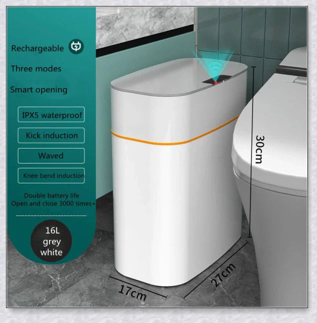 Smart Trash Can with Automatic Lid, Waterproof, UV Sterilization, and Deodorization Features for Bedroom and Living Room
