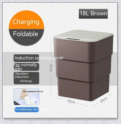 Smart Trash Can with Automatic Lid, Waterproof, UV Sterilization, and Deodorization Features for Bedroom and Living Room