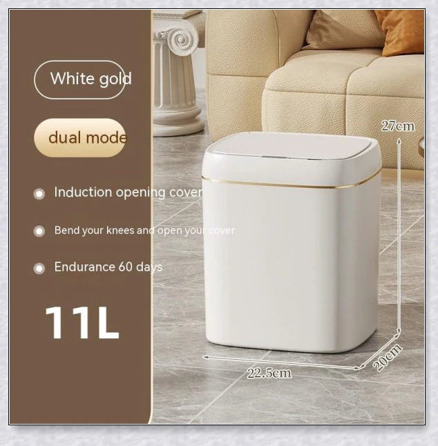Smart Trash Can with Automatic Lid, Waterproof, UV Sterilization, and Deodorization Features for Bedroom and Living Room