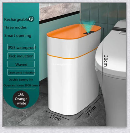 Smart Trash Can with Automatic Lid, Waterproof, UV Sterilization, and Deodorization Features for Bedroom and Living Room