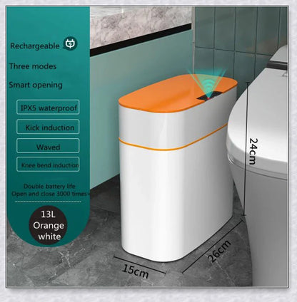 Smart Trash Can with Automatic Lid, Waterproof, UV Sterilization, and Deodorization Features for Bedroom and Living Room