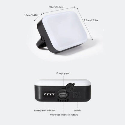 Multi-Functional LED Camping Lantern with USB charging, adjustable brightness, and magnetic base