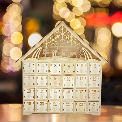 Decorative wooden Christmas ornaments with natural wood grain and European-inspired design