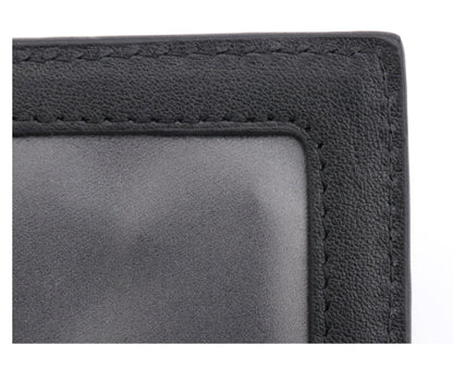 Premium leather card sleeve with crocodile skin finish, featuring dedicated compartments for ID, credit cards, and cash