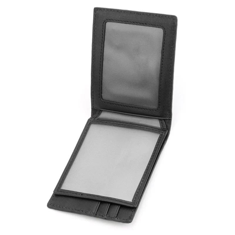 Premium leather card sleeve with crocodile skin finish, featuring dedicated compartments for ID, credit cards, and cash